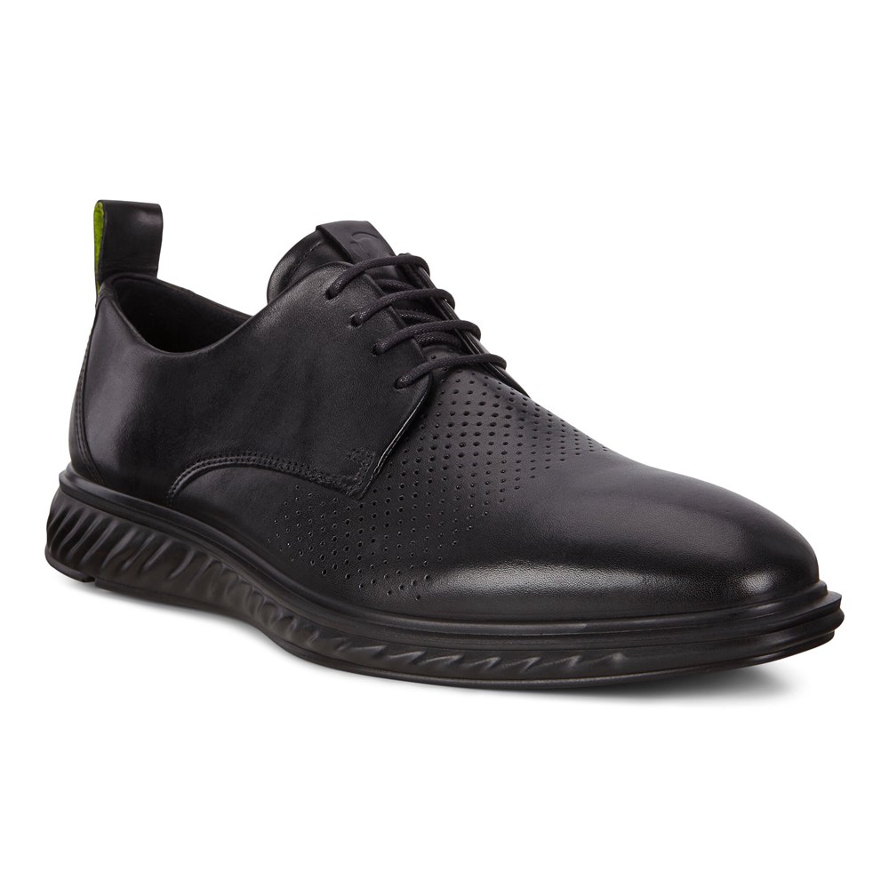 ECCO Mens Derby Shoe Black - St.1 Hybrid Lite Plain-Toes - JYK-154326